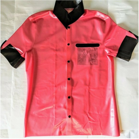 Libidex Armstrong Button Shirt Sz M in Metallic Fuschia w/Black - Picture 1 of 3